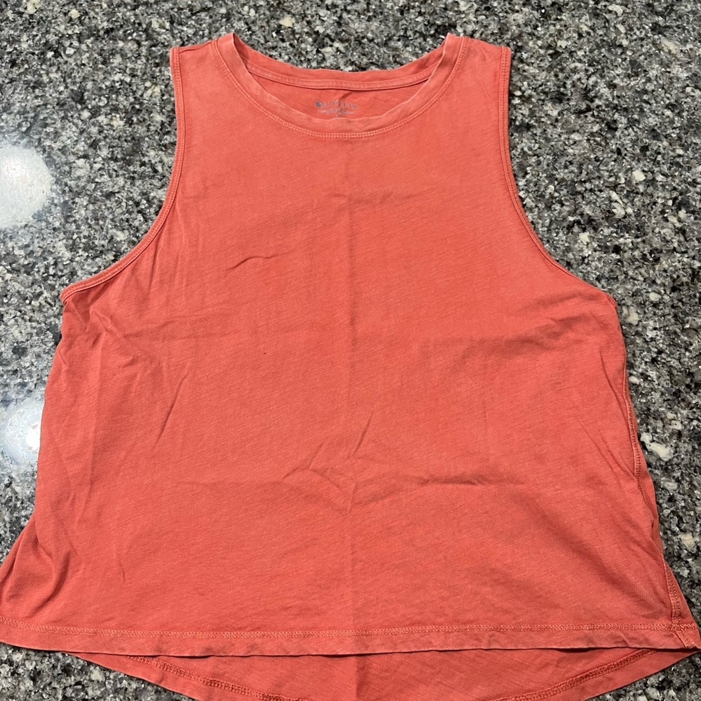 Athletic Orange Mineral Wash Top sz S
